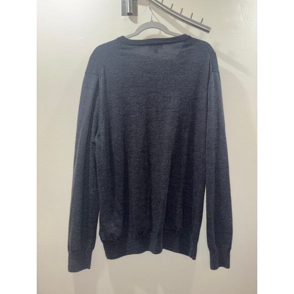 Brooks Brothers Extra Fine Merino Wool Sweater – XXL Gray V-Neck - Picture 6 of 14